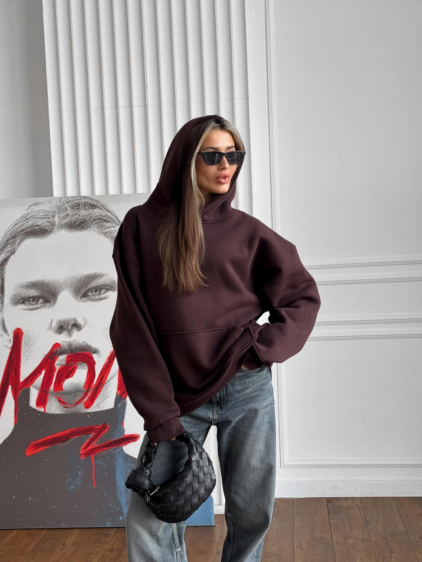 Кофта жіноча Over зимова флісова XL Коричневий (26320/2/5) - фото 1 Кофта жіноча Over зимова флісова XL Коричневий (26320/2/5) - фото 1