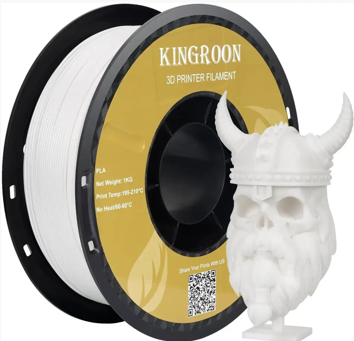 Пластик для 3D-принтера KINGROON PLA 1,75 мм 1 кг White (UA3D233-White)