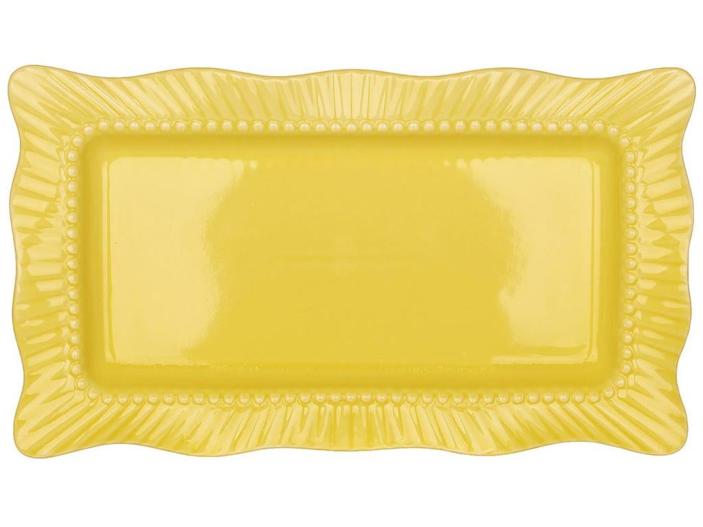 Блюдо фарфоровое прямоугольное 30,5х17,5 Желтый (BDI-888-012)