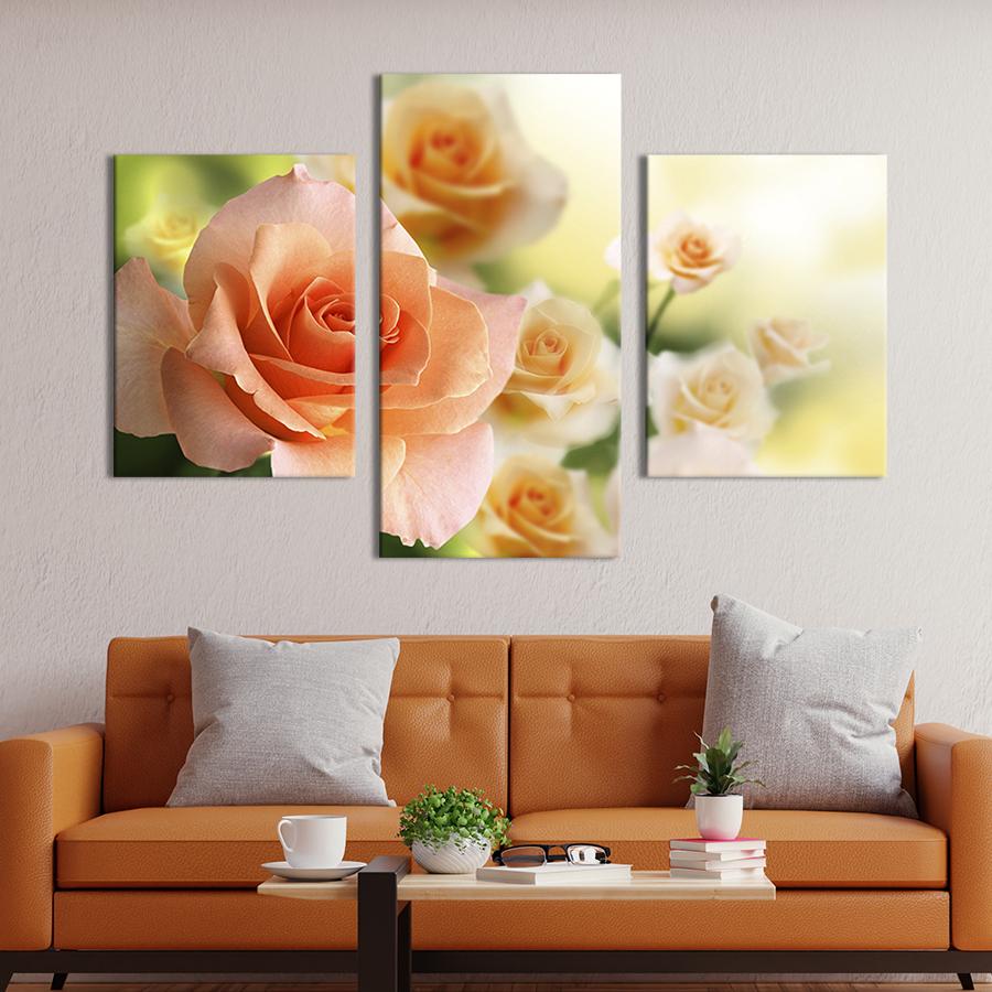 Модульная картина на холсте Триптих Чарующие розы 96x60 см (225-32)