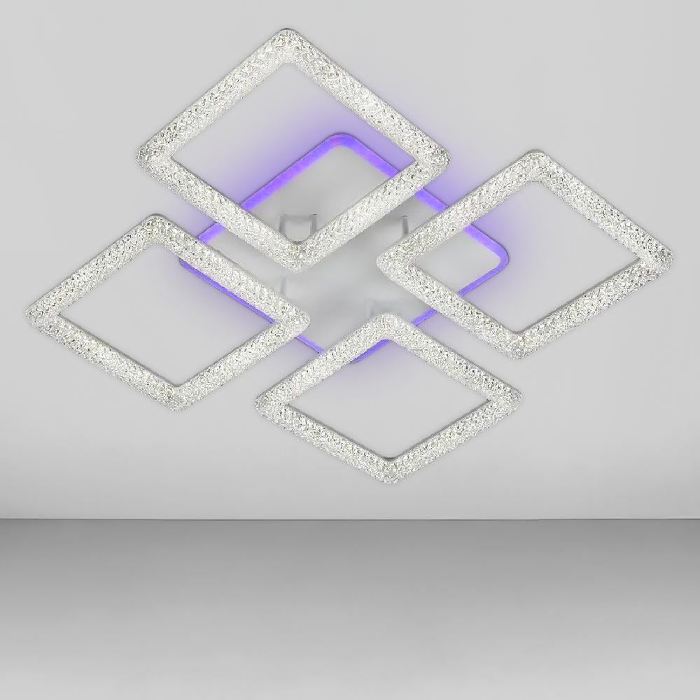 Люстра стельова світлодіодна Light House SC-19169/4C WH/PK/BU/PL 128W/26W 2,4G 640х640х100 мм Білий