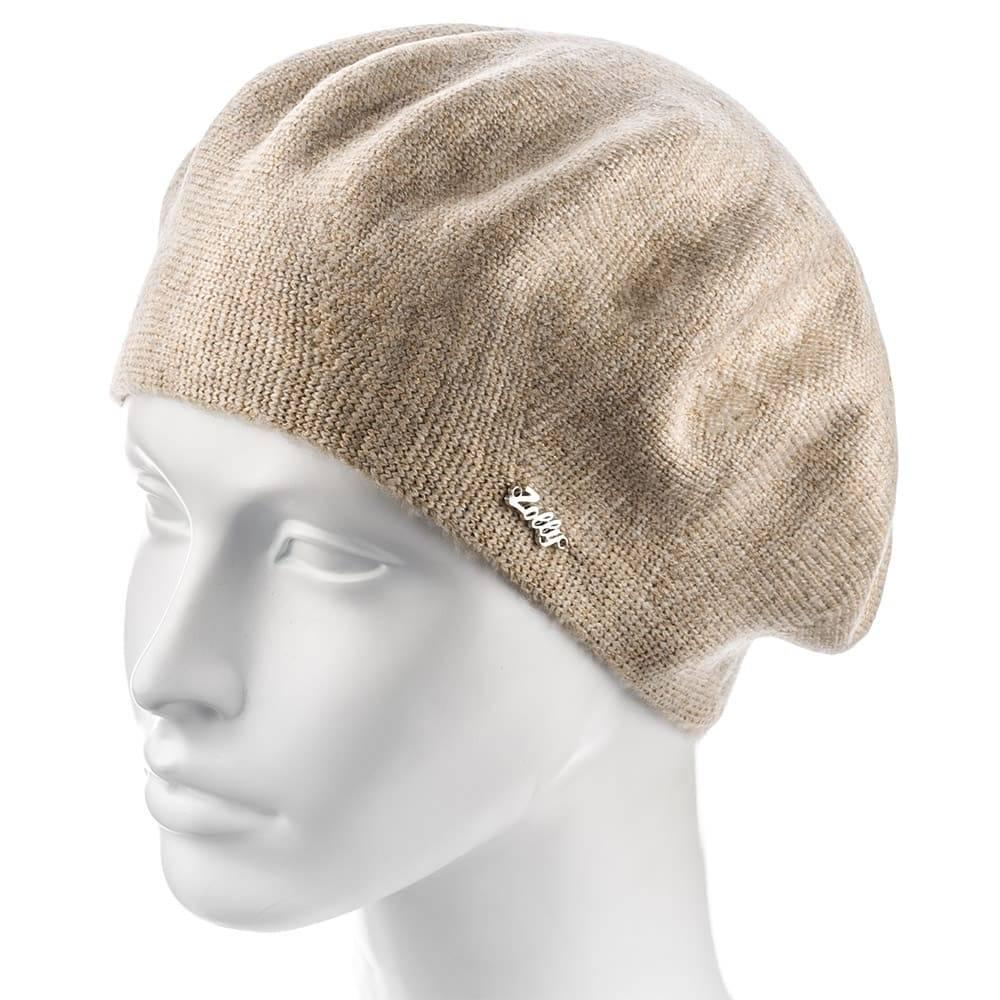 Берет женский Zolly ZH76 с люрексовой нитью двойной тонкой вязки Капучиновый