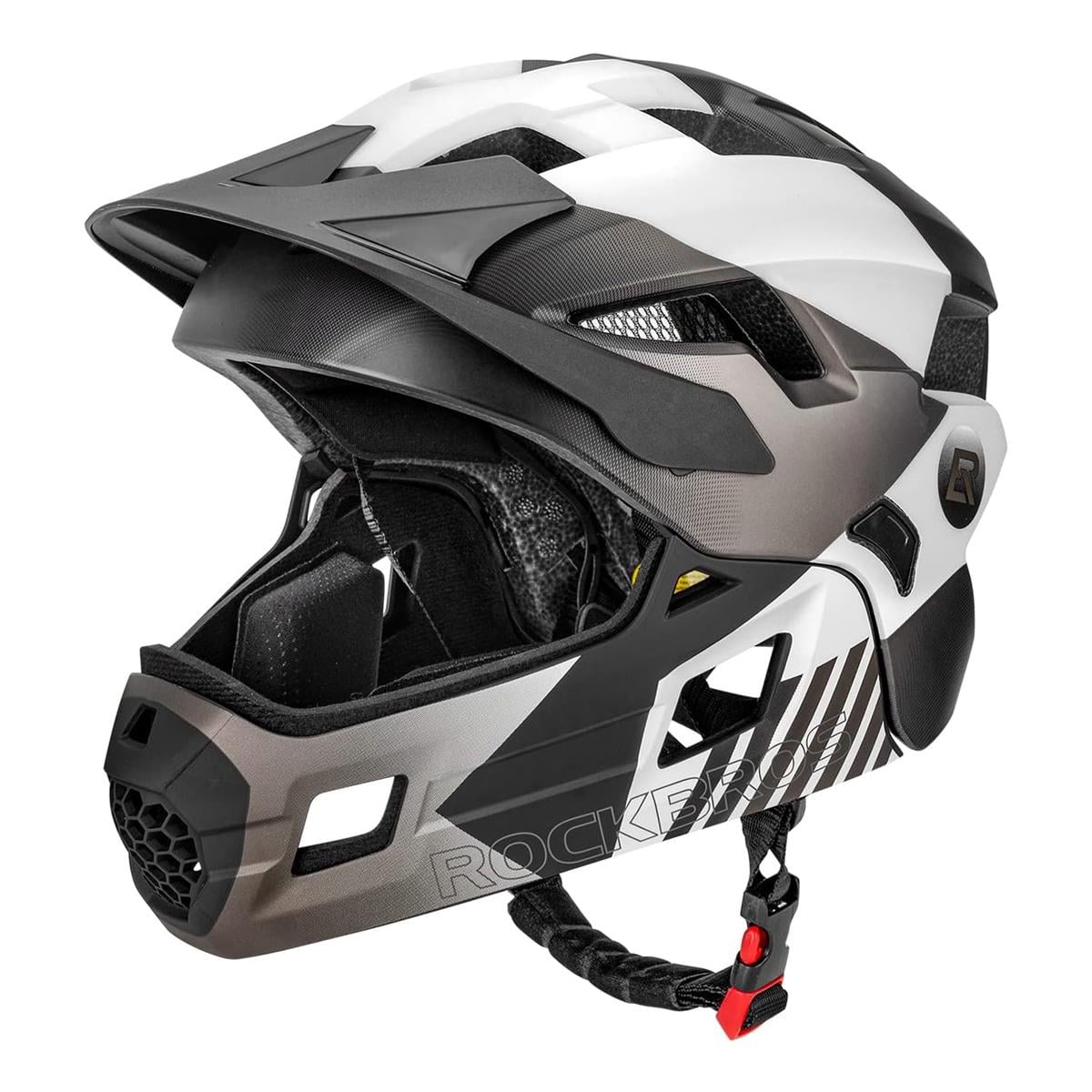 Спортивный шлем детский фулфейс ROCKBROS TT4857 In-Mold 54-57 см Черный с белым (RB-TT4857-4727)