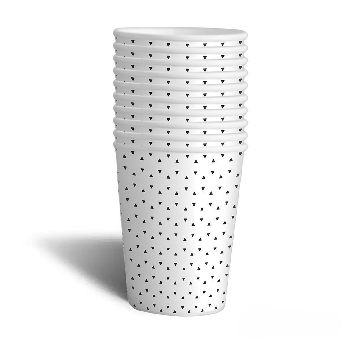 Стакан бумажный Система 98 250 мл С треугольниками d76 мм 50 шт. (0113)