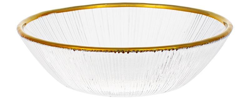 Пиала стеклянная Festive Shine 13 см с золотым кантом