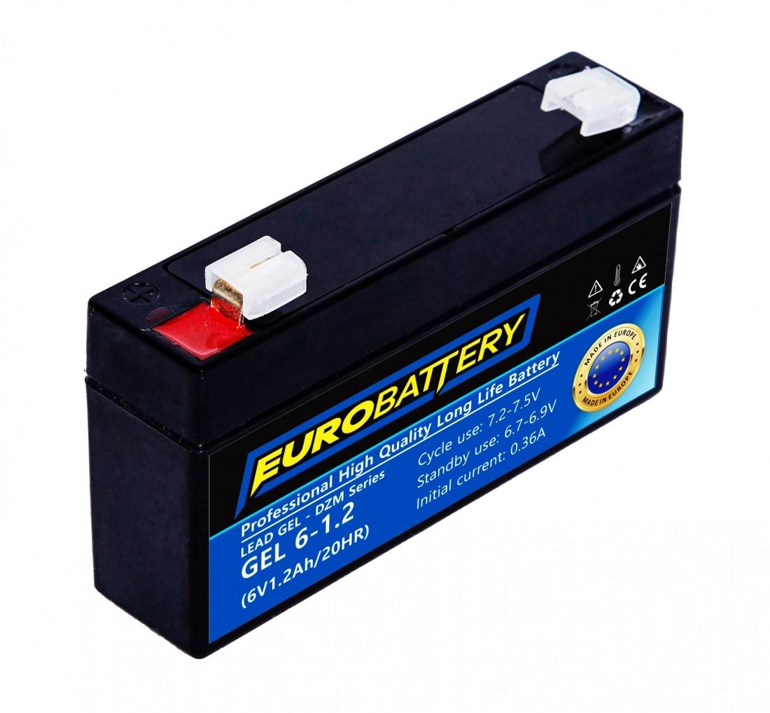 Акумуляторна батарея гелева EuroBattery 6V 1,2 Ah (11125)