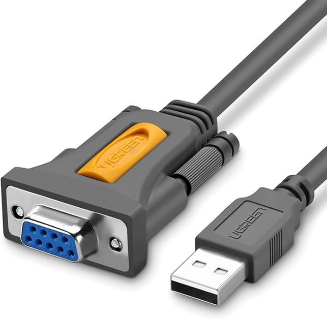 Кабель UGREEN US232 USB-A-DB9 із чіпсетом PL2303 Black (20201)