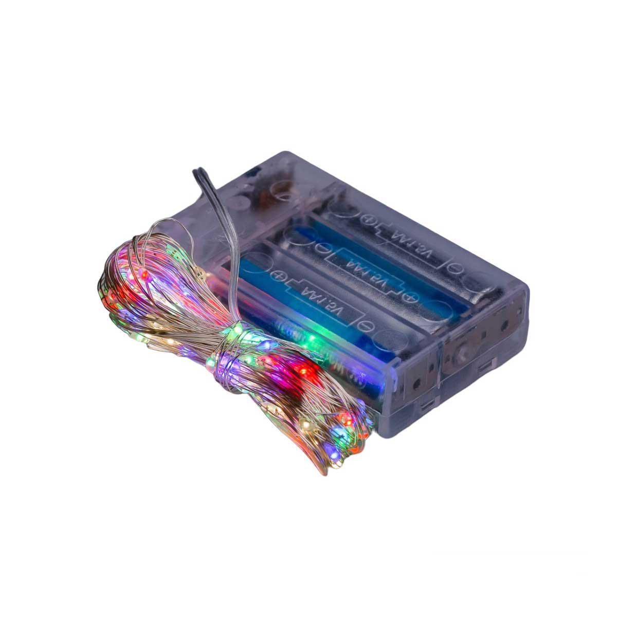 Гірлянда роса нитка GarlandoPro 1733027ML 100 LED на батарейках 10 м Різнокольоровий (100-107-1733027ML)