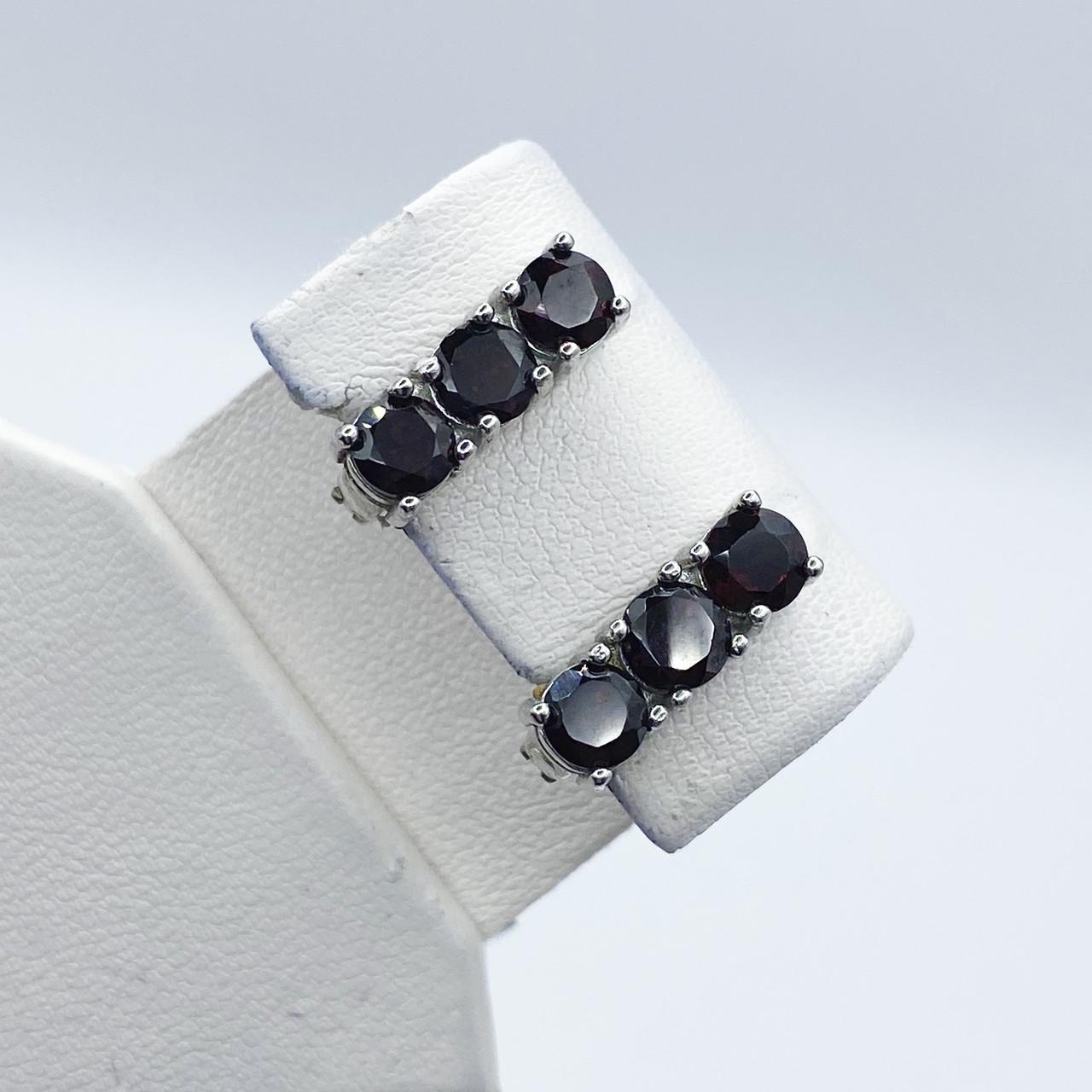 Серьги серебряные с гранатом 4,9 г (2253529815)