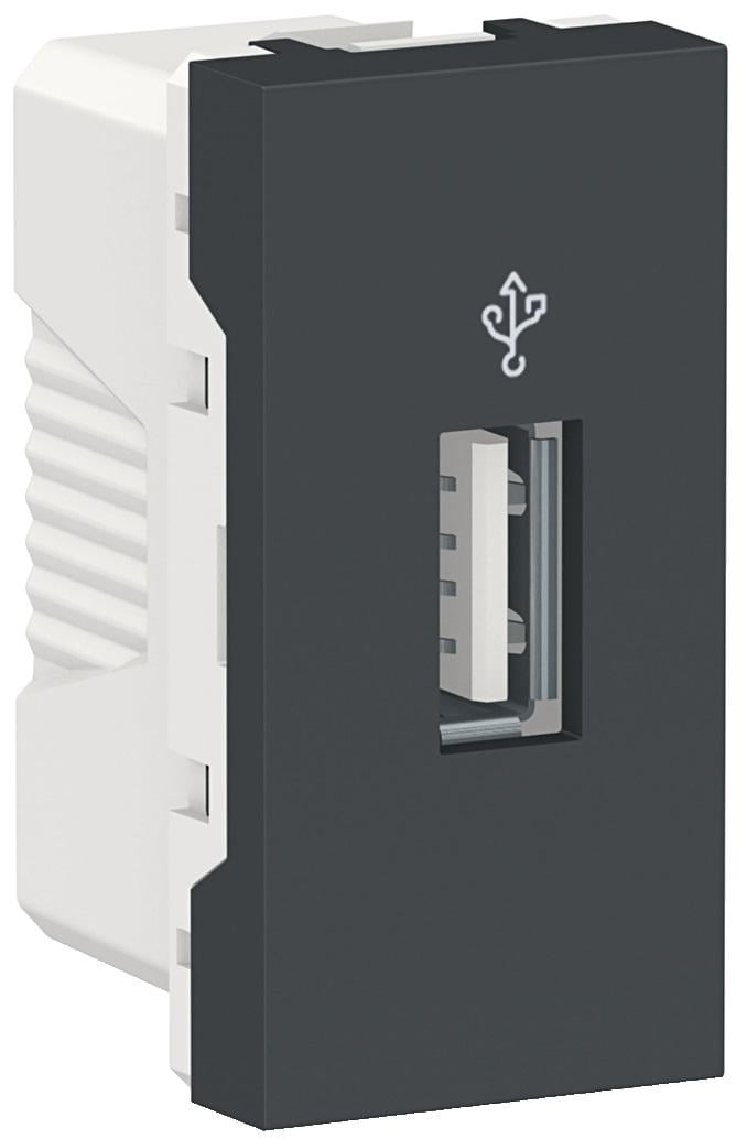 Коннектор-USB Schneider Electric 1 модуль ABS-UV Unica Антрацит (NU342954) Коннектор-USB Schneider Electric 1 модуль ABS-UV Unica Антрацит (NU342954)