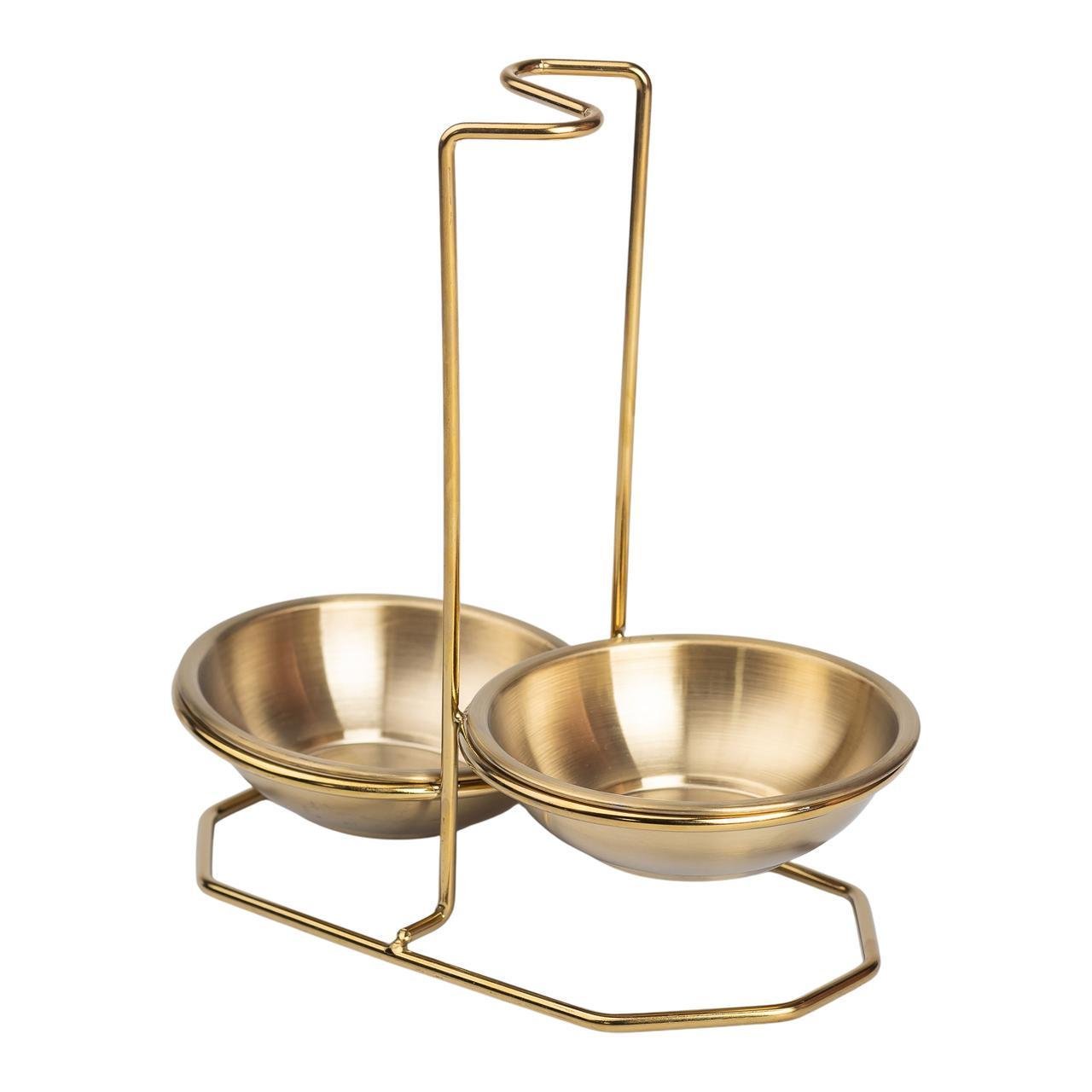 Підставка вертикальна для половника або ложок з нержавіючої сталі 20х12,5х19,5 см Золотий (HP-19-14)