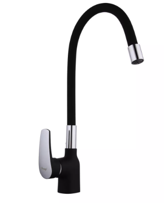 Змішувач для кухні Frap F4453-04 гнучкий вилив Чорний/Хром