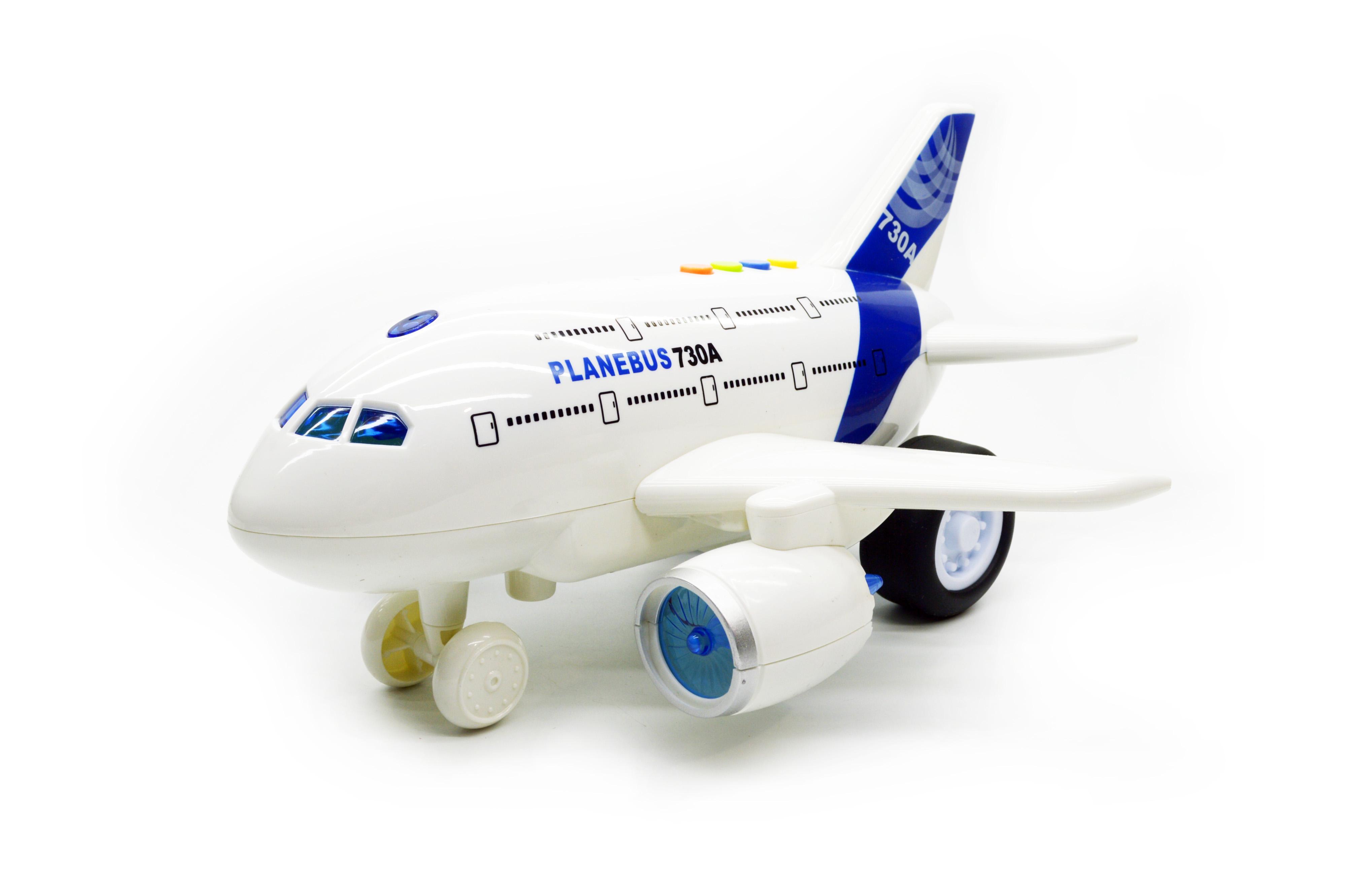 Игрушка самолет пассажирский свет звук инерция (WY730A)