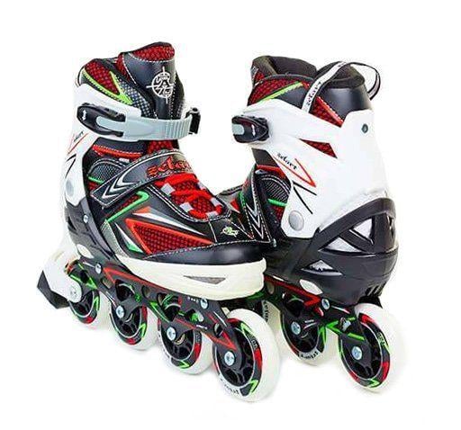 Роликовые коньки Z9002 раздвижные р. 39-42 Красный/Салатовый (60363024)