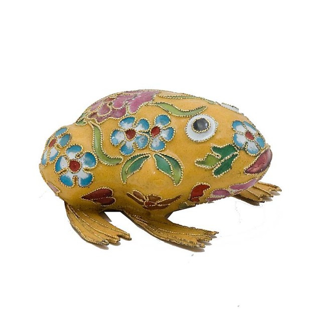 Шкатулка Лягушка 3х5х5 см Желтый (2909а)