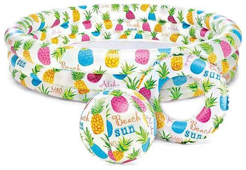 Бассейн детский надувной Intex Ананас с кругом и мячом 132х28 см (59469)