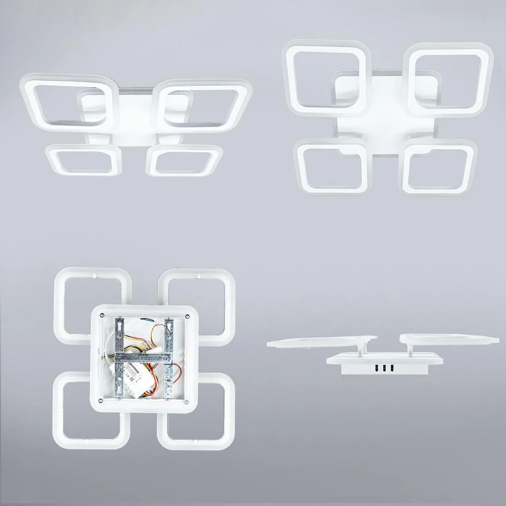 Люстра ESLLSE ROOM RGB 5S 70 Вт SMART з пультом 385х385х75 мм Білий (10472) - фото 4