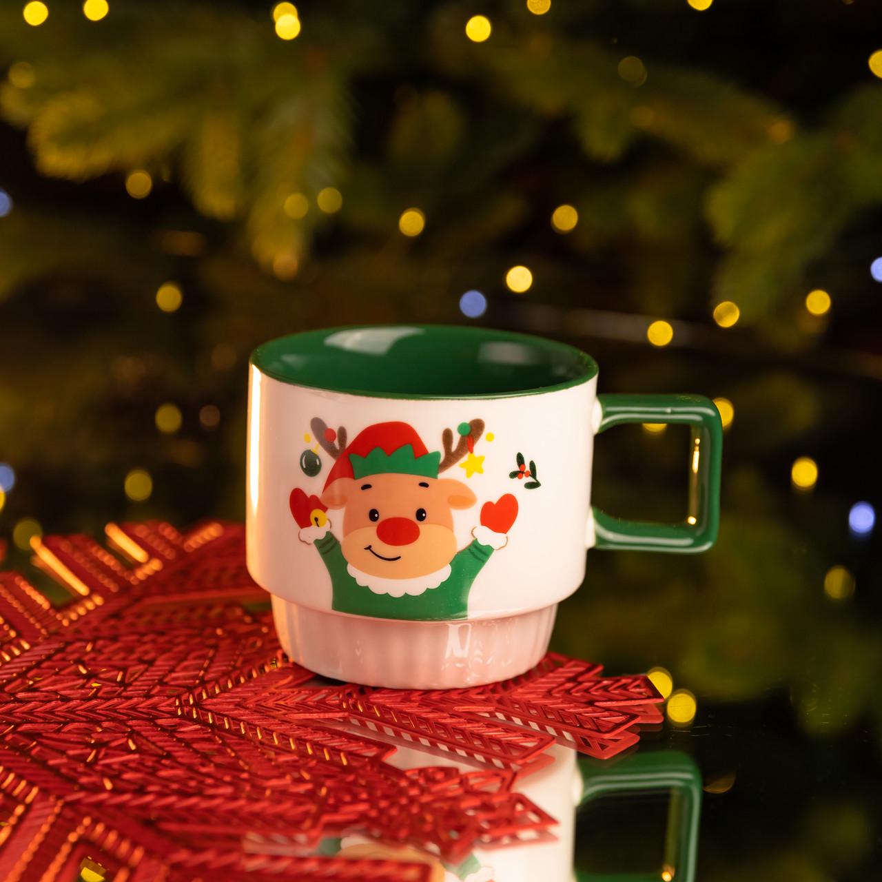 Чашка порцелянова Олень Рудольф 400 мл (FM-CS-50O) - фото 1 Чашка порцелянова Олень Рудольф 400 мл (FM-CS-50O) - фото 1