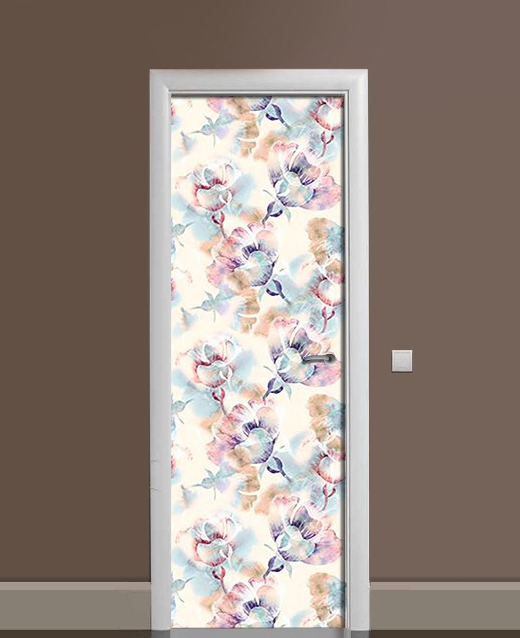 Наклейка 3D на двери Zatarga Цветочный гербарий виниловая 650х2000 мм (1323454632)