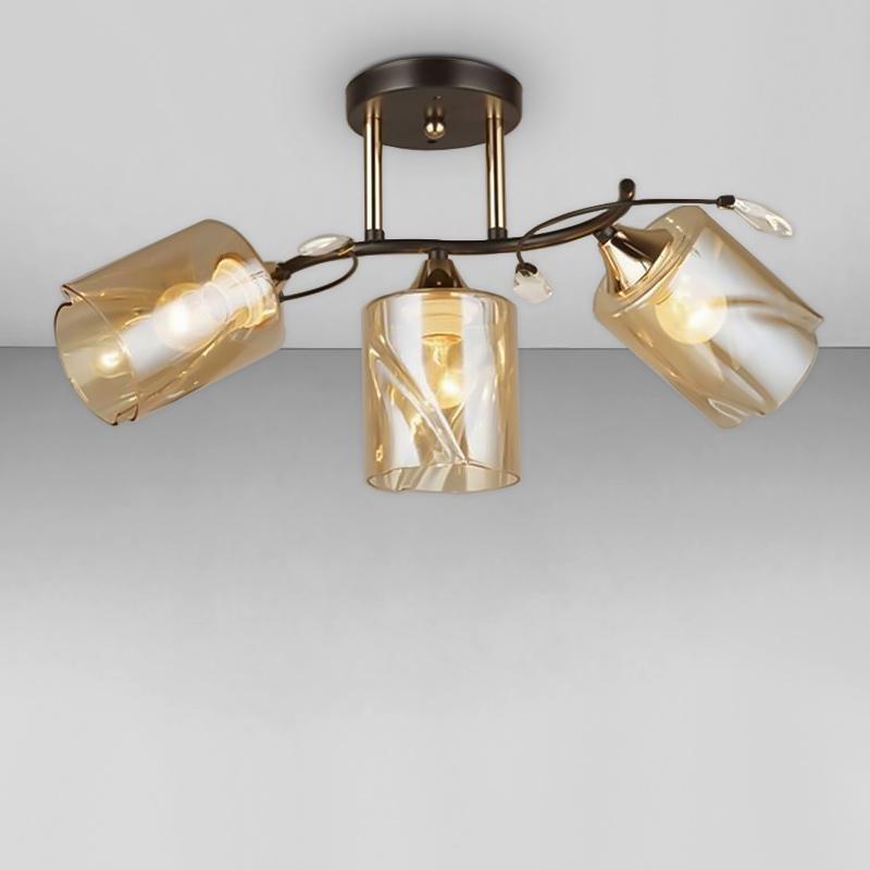 Люстра потолочная Light House SC-18251/3 43х28х21 см Черный/Янтарный
