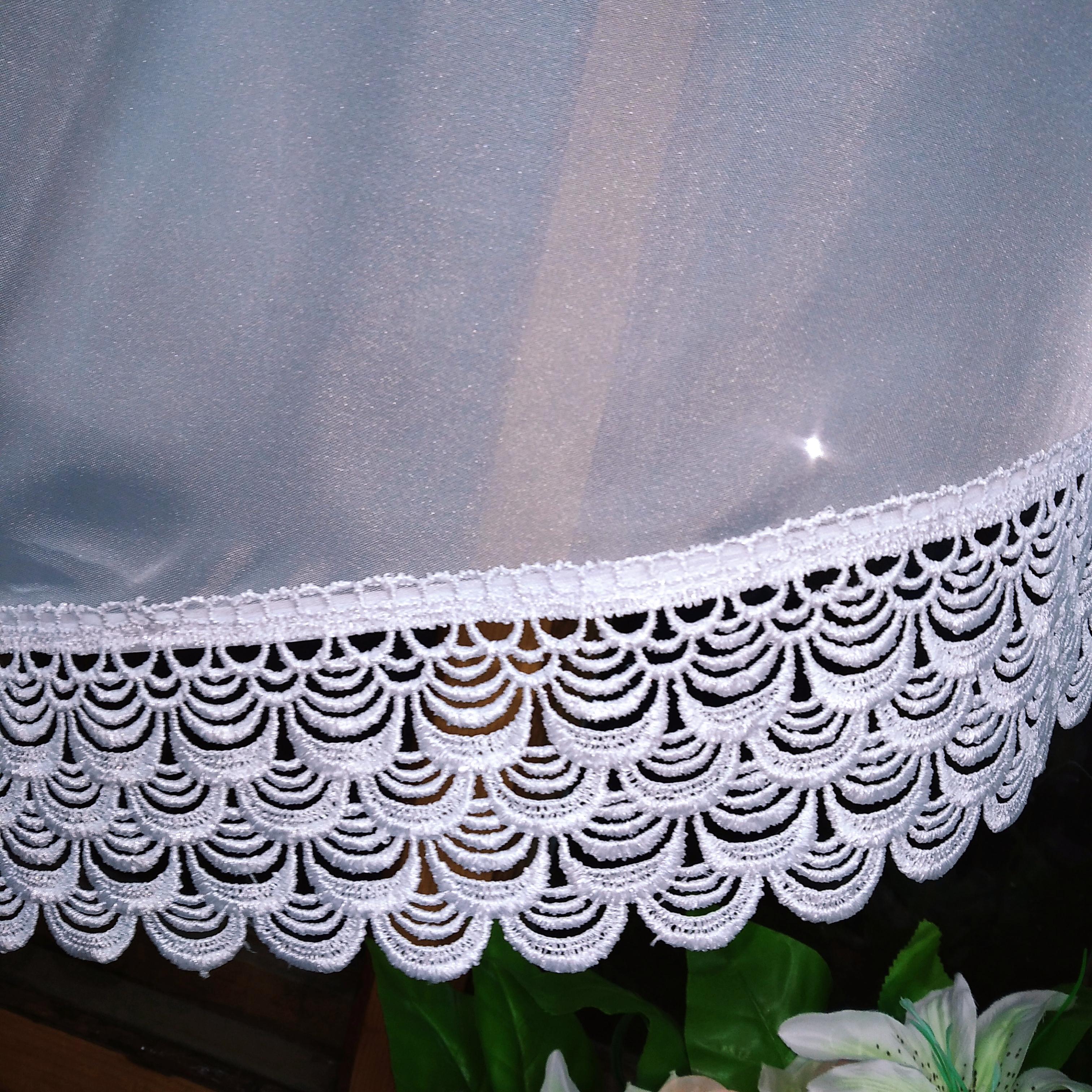 Занавеска короткая арка Летиция кружево волна с розрезом Белый (1251458447) - фото 4