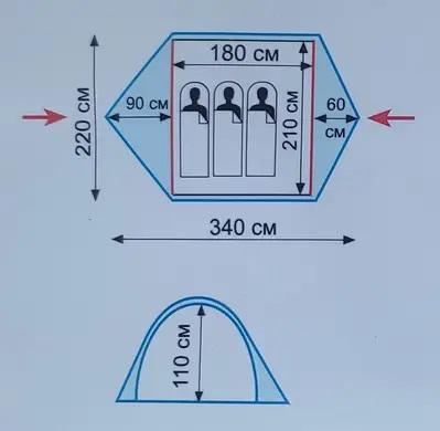 Палатка трехместная Tramp Ranger 3 v2 (TRT-126) - фото 2