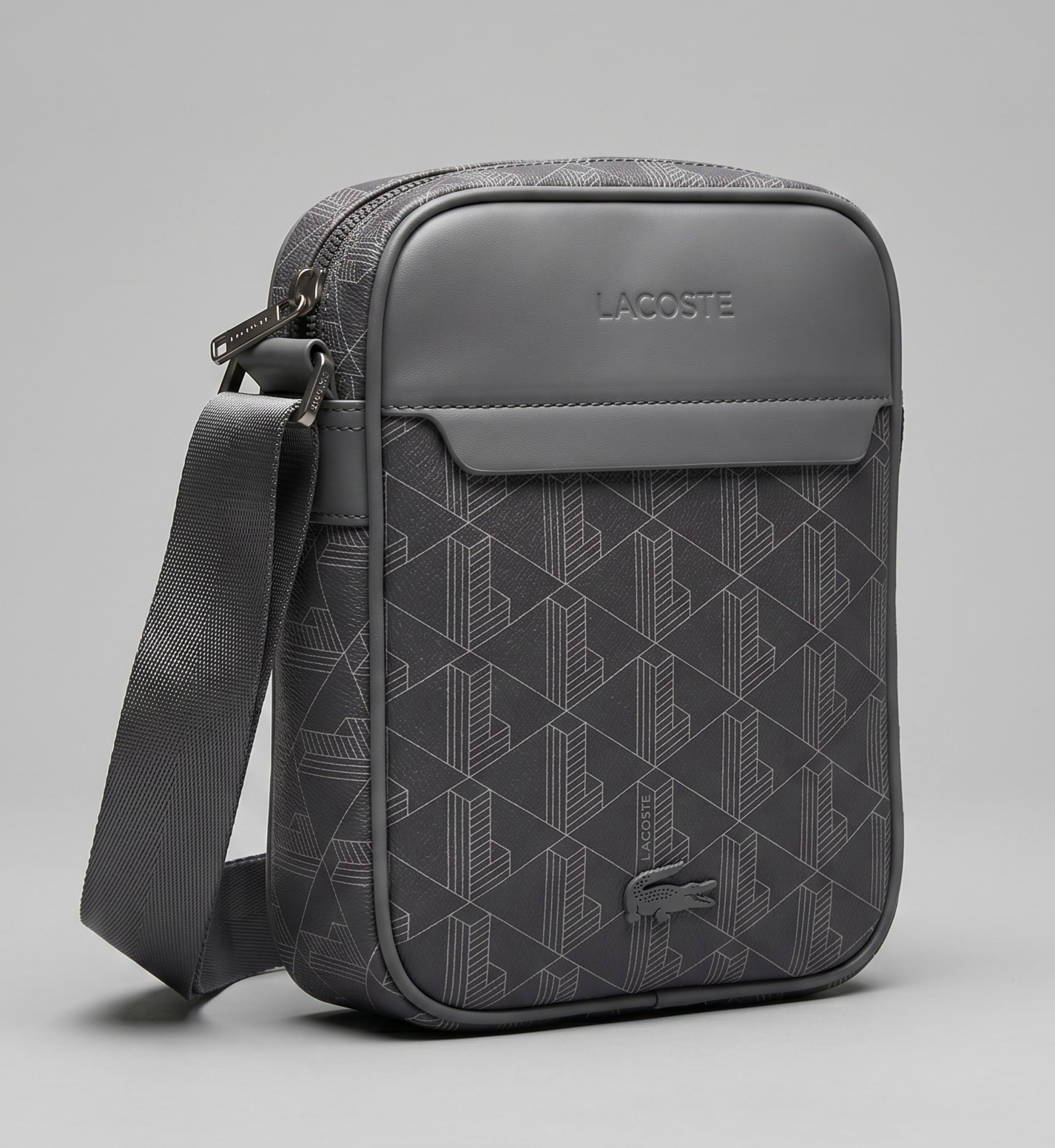 Мужская барсетка Lacoste прямоугольная Серый (ART063-2)