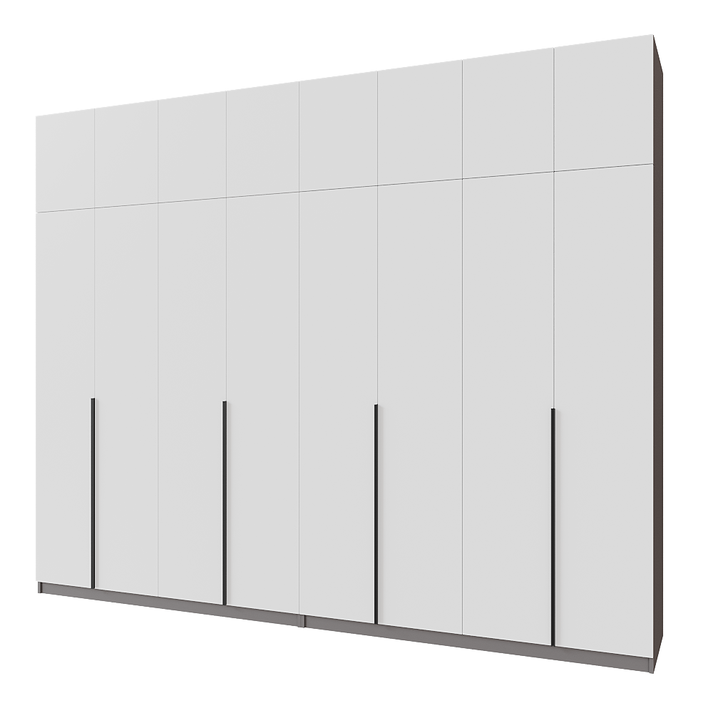 Шкаф распашной с тумбой и антресолью Меблітренд Чиназес Чита-3200.5 3200х500х2550 мм Графит/Белый (27707470)