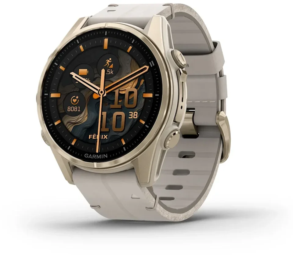 Смарт-часы Garmin Fenix 8 Amoled 43 мм Sapphire Soft Gold with Limestone Leather Band (010-02903-40)