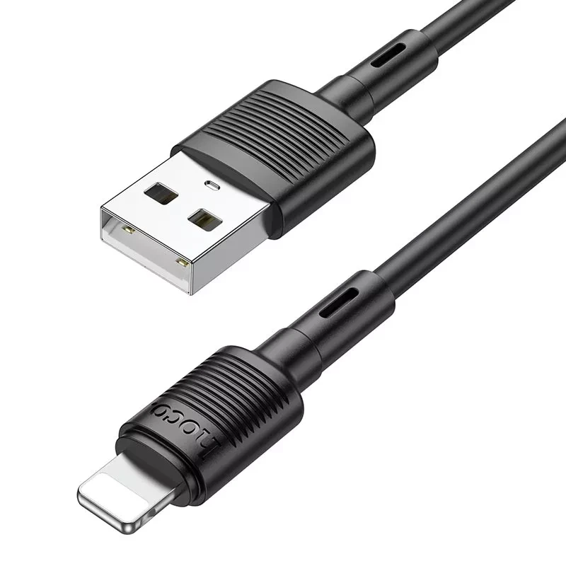 Кабель Hoco Lightning Victory charging data cable X83 1 м 2.4A Черный - фото 2