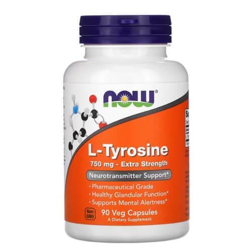 Добавка L-Тирозин NOW L-Tyrosine 750 мг 90 veg caps (NOW-00165)