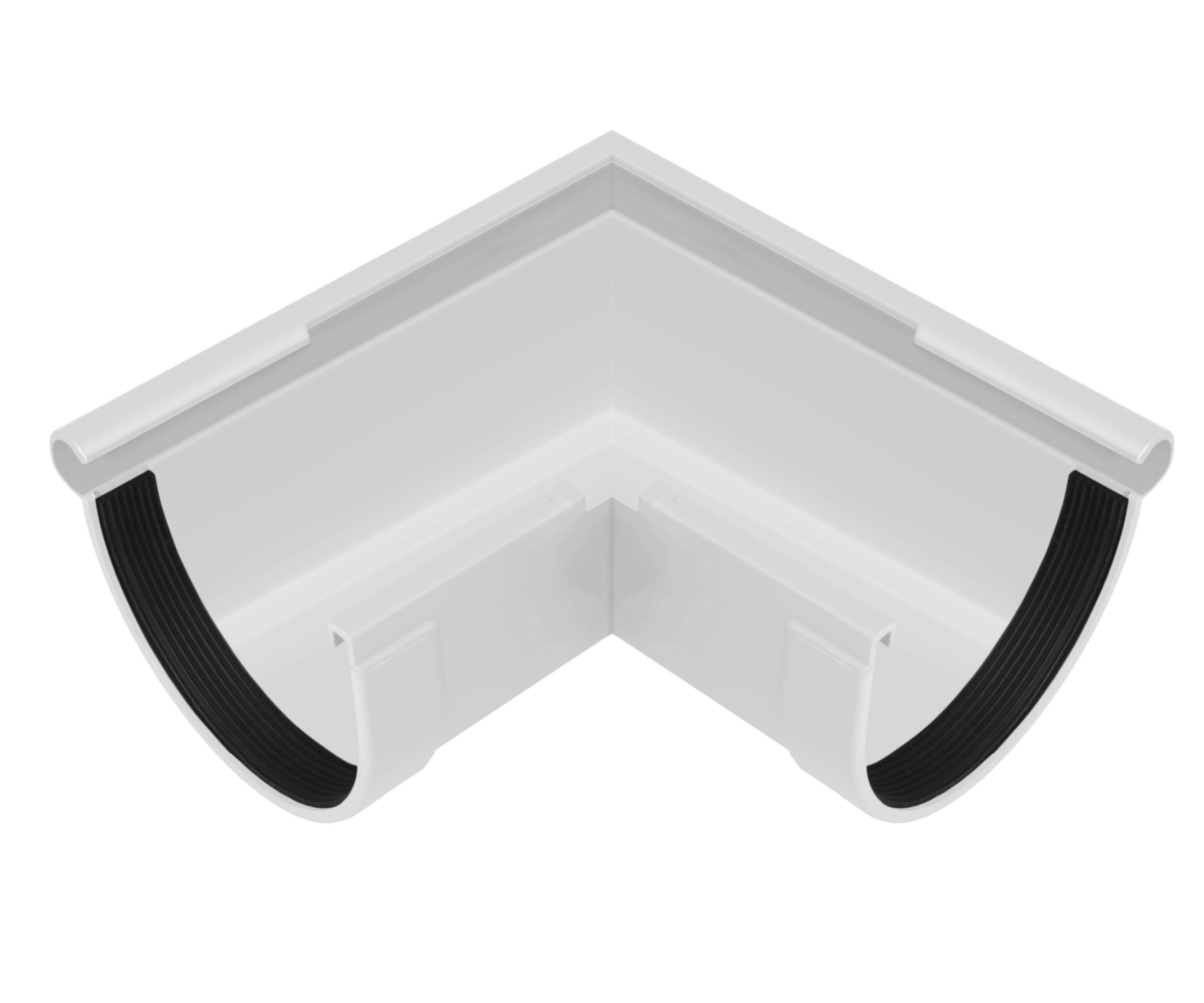 Угол желоба внешний 90° RAINWAY 130 мм Белый