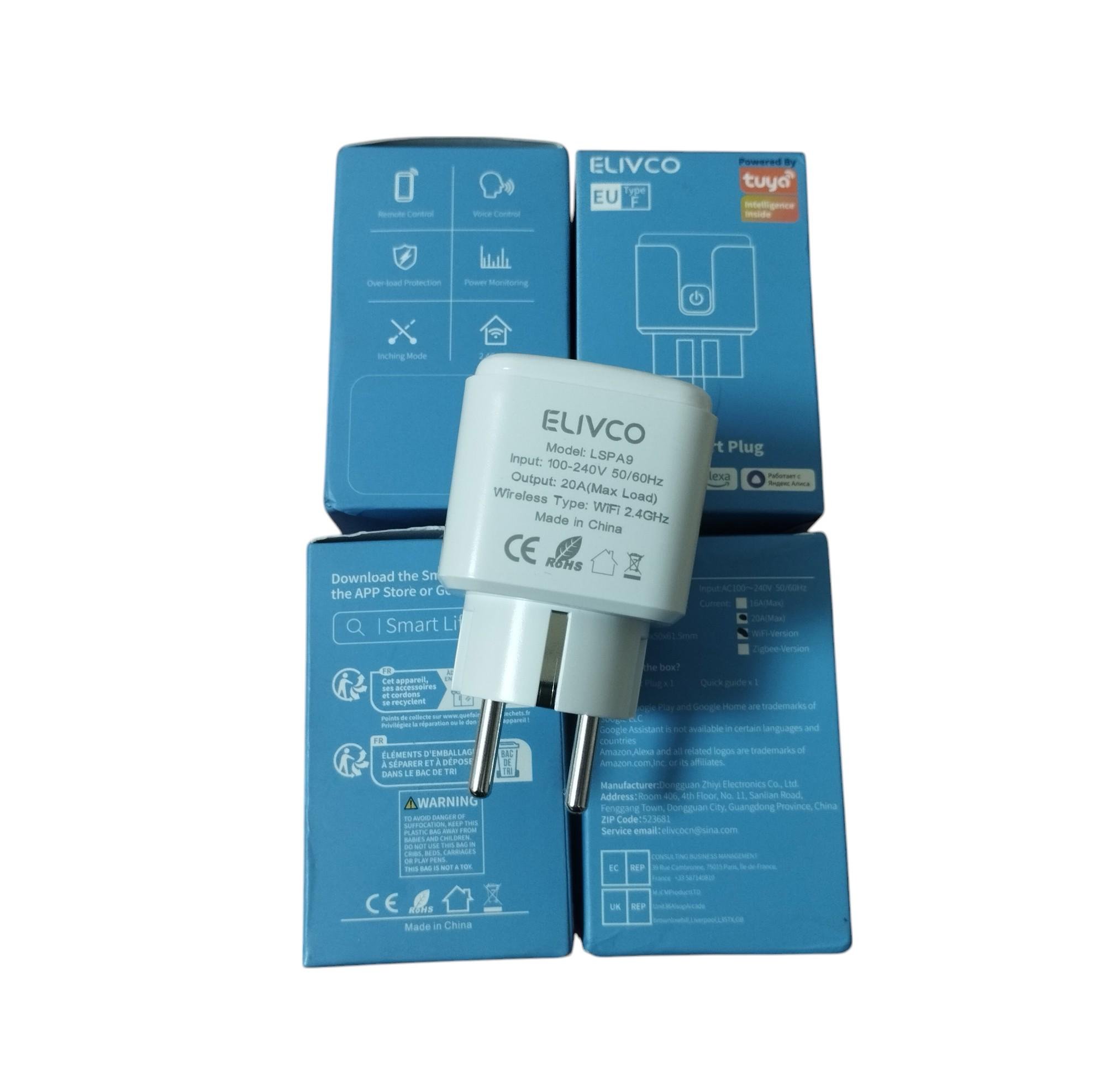 Розумна розетка WiFi з ваттметром Elivco Tuya/Smart Life 20 А LSPA9 - фото 2 Розумна розетка WiFi з ваттметром Elivco Tuya/Smart Life 20 А LSPA9 - фото 2