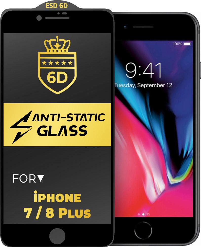 Защитное стекло 6D Anti-Static iPhone 7 Plus / 8 Plus Glass Shield Black