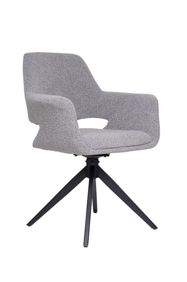 Стул для кухни поворотный Vetro Mebel R-75 металл/ткань букле Черный/Серый (46425)