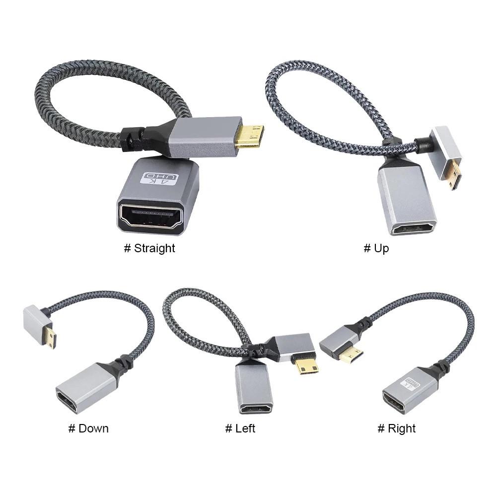 Кабель-перехідник Mini HDMI-HDMI M/F 4К 60Hz 20 см - фото 2