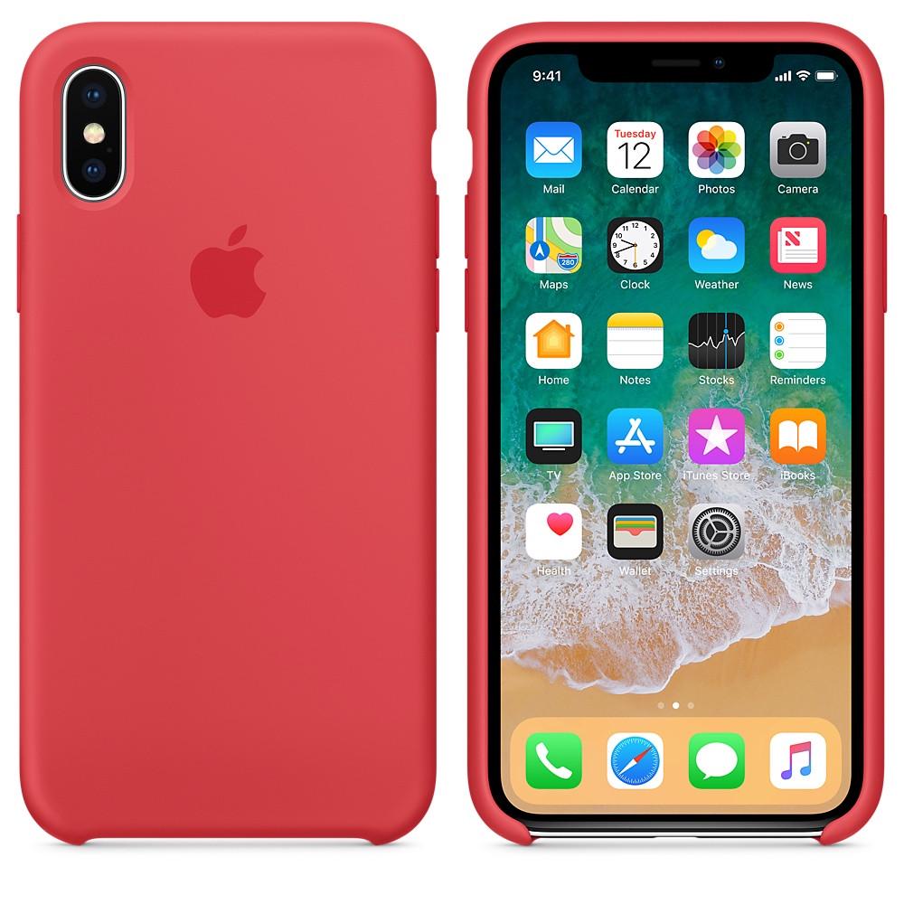 Чохол-накладка Apple Silicone Case for iPhone X, Raspberry Red (HC)