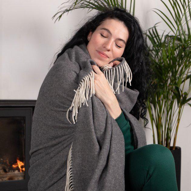 Плед кашемировый Love you 140х200 Темно-серый (143460) - фото 4