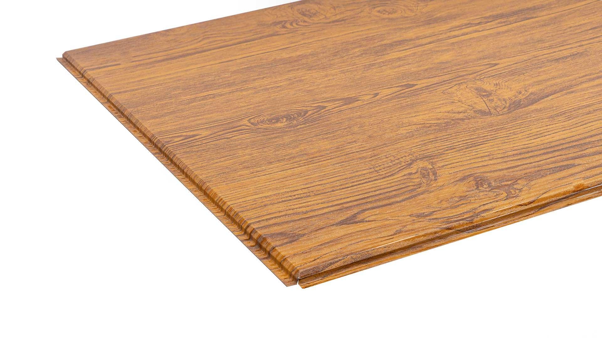 Плита металлическая объемная 3Д 590х590 мм Дуб золотой