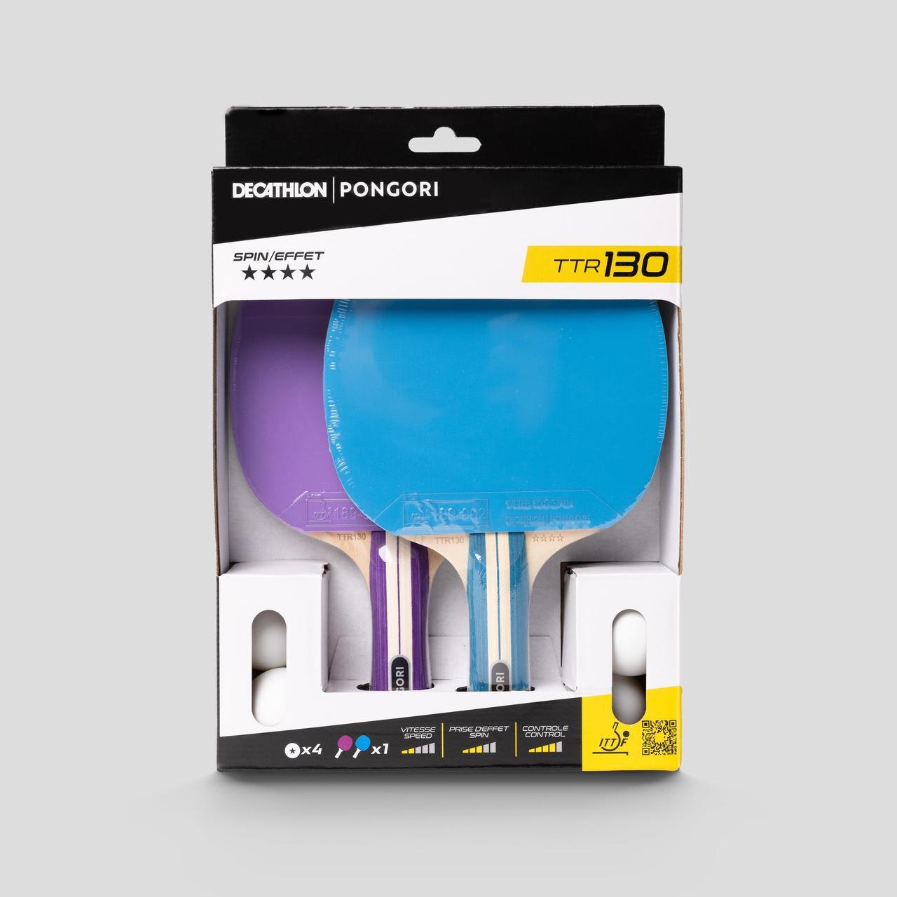 Набор для настольного тенниса TTR 130 4х Spin ракетки 2 шт./мяча 4 шт. (23507201) - фото 2