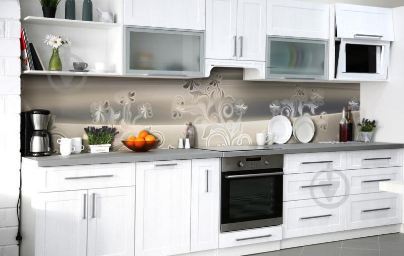 Скинали на кухню Zatarga «Скромная гравюра» 600х3000 мм виниловая 3Д наклейка кухонный фартук самоклеящаяся