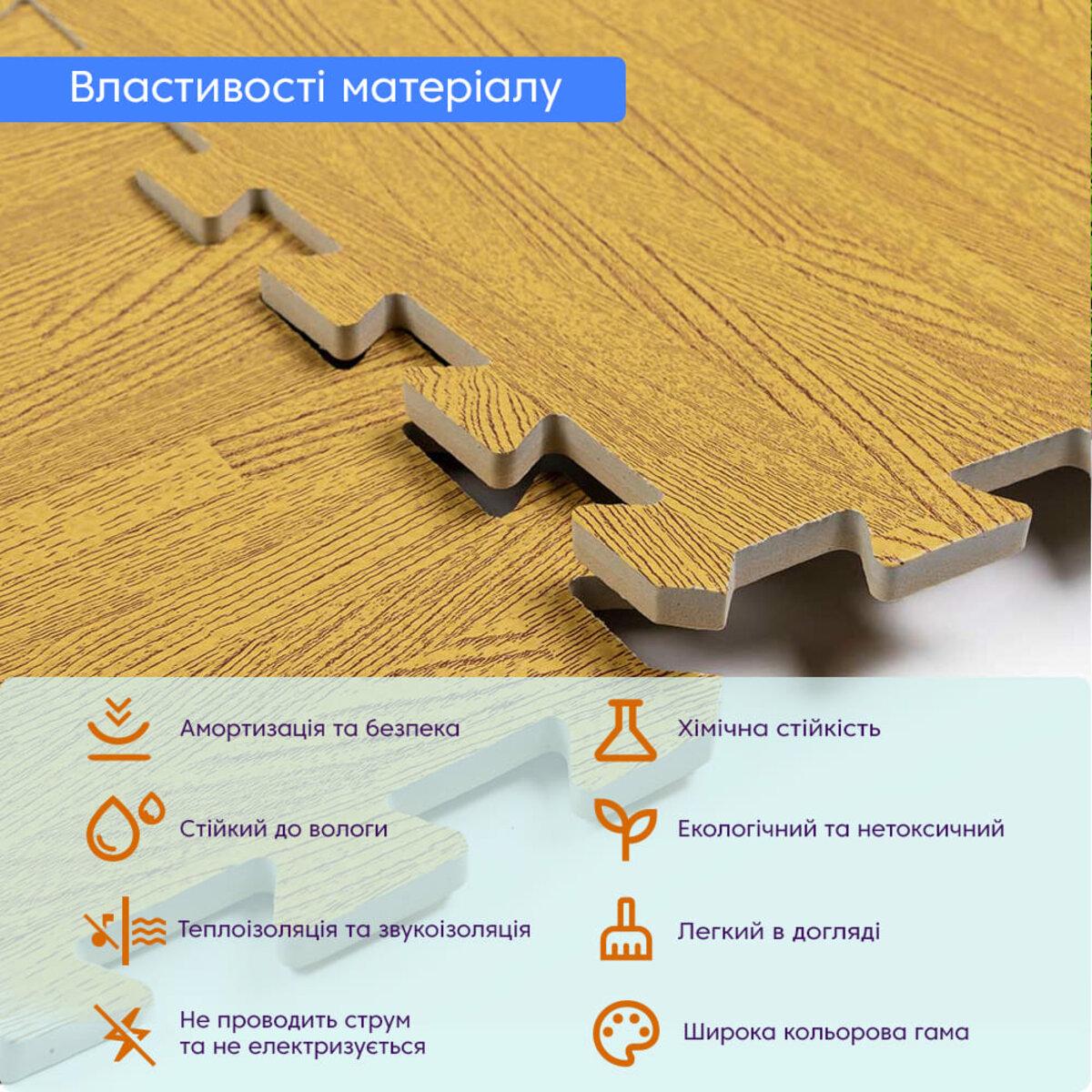 Резиновое покрытие пазл модульный 600x600x10 мм Янтарное дерево (SW-00000205) - фото 3