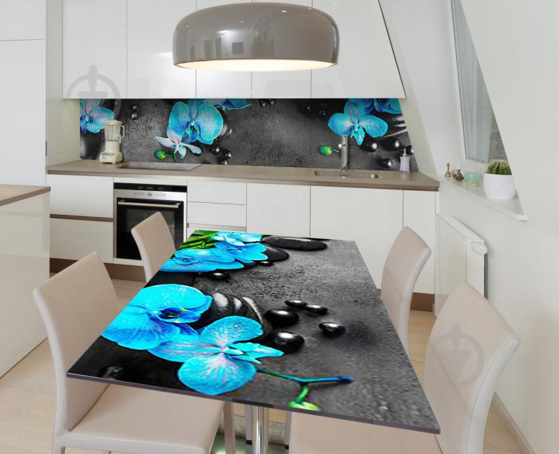 Наклейка 3Д виниловая на стол Zatarga «Бирюза и камни» 600х1200 мм (Z183386st)