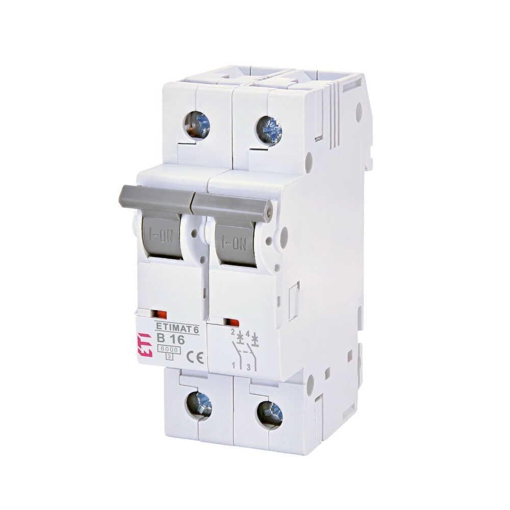 Автоматичний вимикач ETI ETIMAT6 2р B16 6 кА (2113516)
