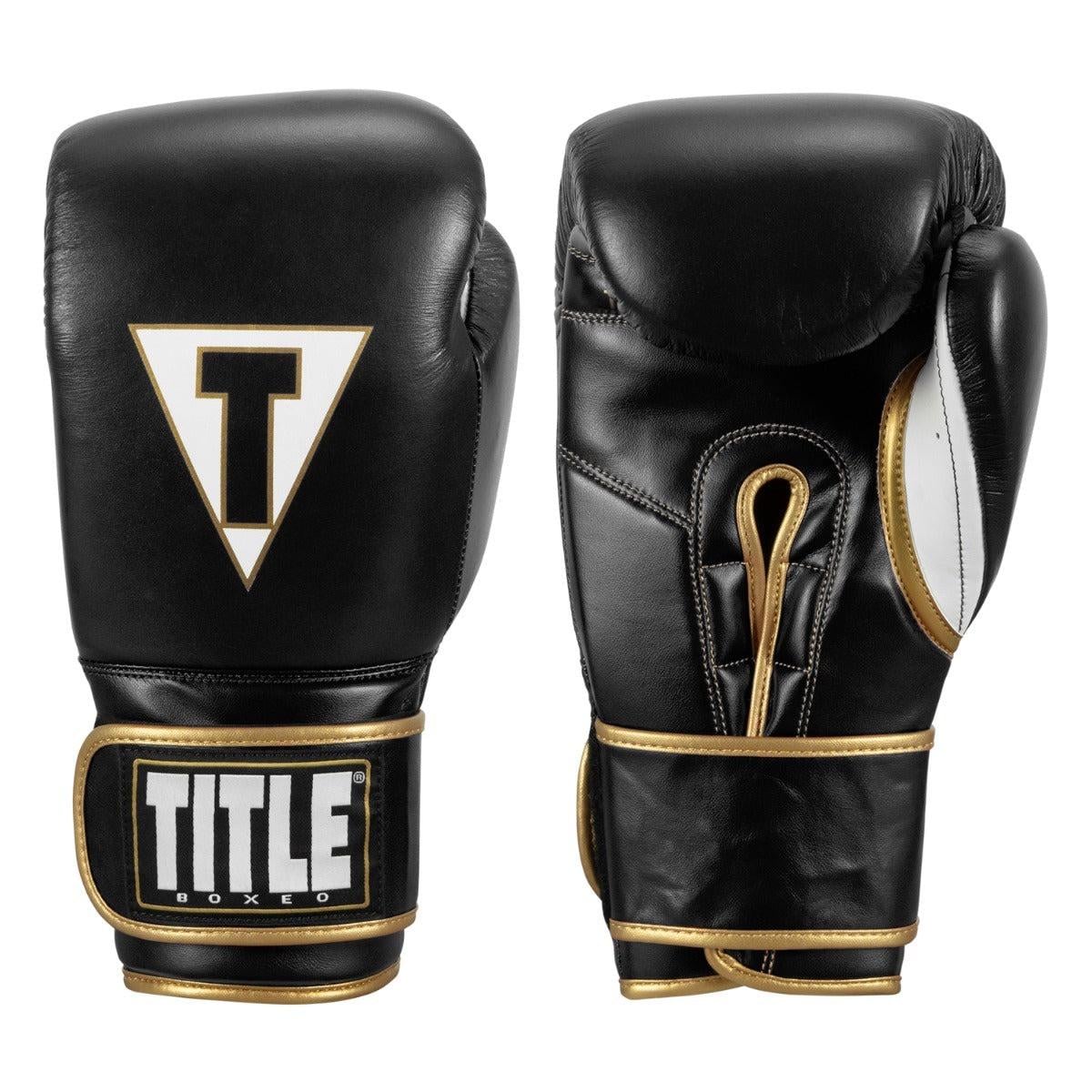 Боксерські рукавички TITLE Boxeo Mexican Leather Quatro 16 oz Black/White (BATGE4 16 oz BK/WH)