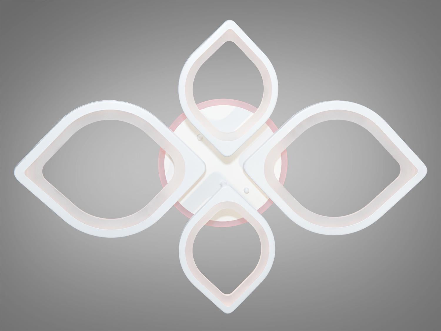 Люстра светодиодная 8073-2+2WH-LS 105W на 15 м2 Белый (1790706588)