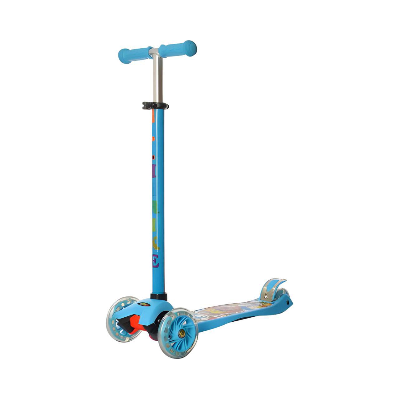 Самокат JR 3-055-BL складаний з принтом Синій (24847143)