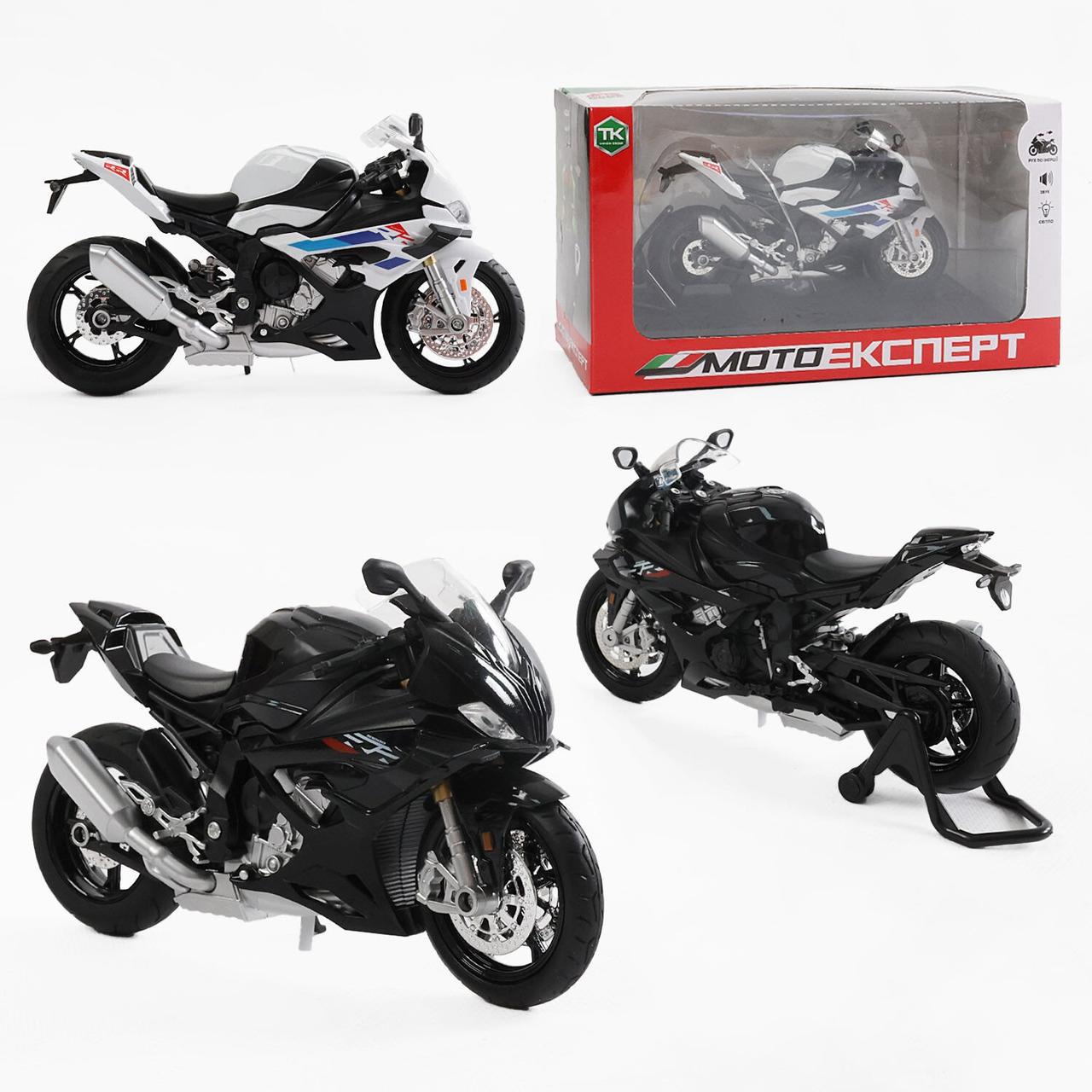 Іграшковий мотоцикл BMW S1000RR 1:12 металопластик/звук/амортизація/гумові колеса (28443632) - фото 6