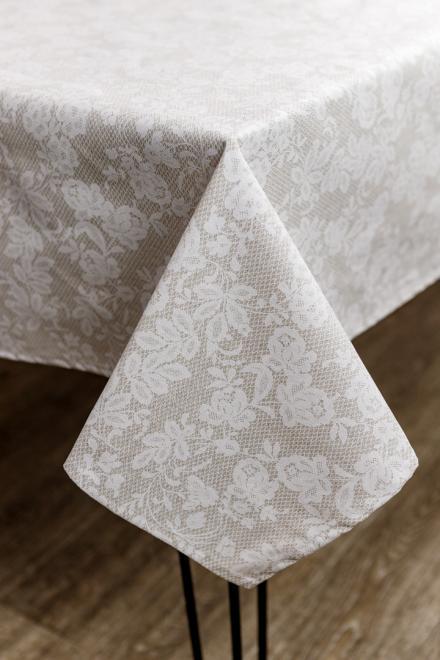 Скатерть Simfoni Кружево на натюрель 220x136 см (33595)
