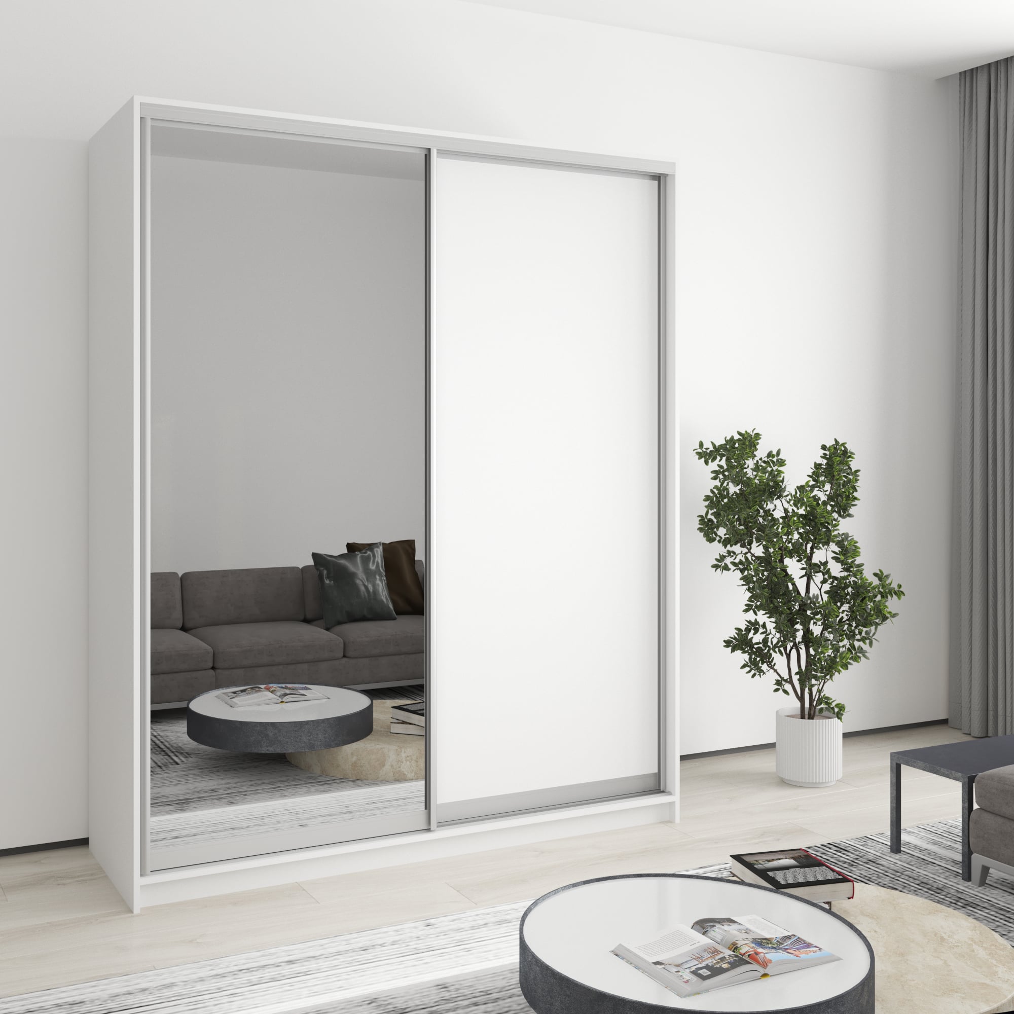 Шкаф-купе двухдверный Mebel Star Стандарт AL MBS-2358 170х45х210 см Аляска белый (1003312)